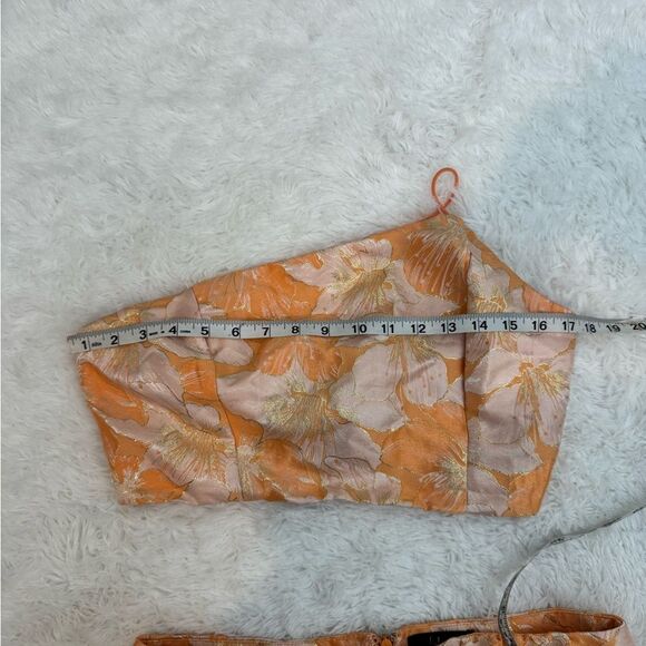 Lulu's Getaway Glam Orange Floral Jacquard Two Piece Mini Dress Size L NWT - Picture 13 of 14